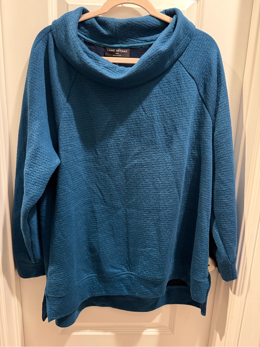 Lane Bryant Teal Cowl Neck Sweater - Cozy Pullover